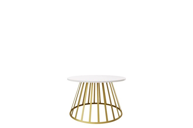 Frosty runt soffbord guld vit 75 cm