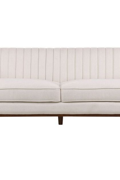 Daymian soffa 3-sits - beige/mörkt trä