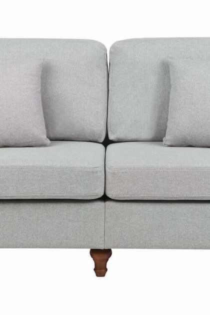 Cher soffa 2-sits - grå/mörkt trä