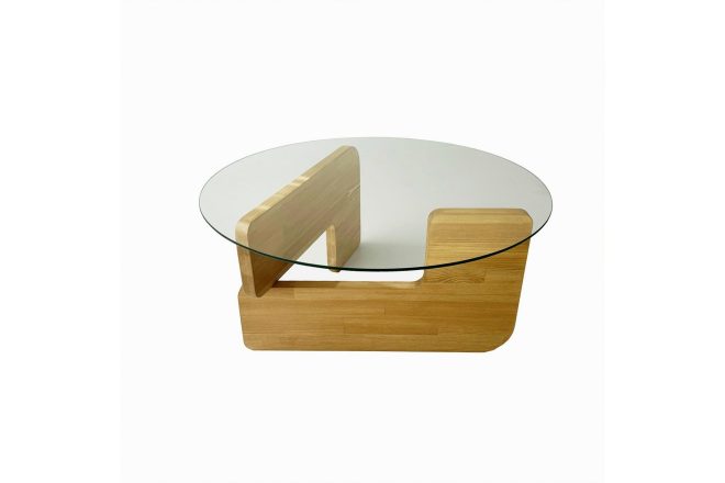 Mijara runt soffbord ek/transparent 75 cm