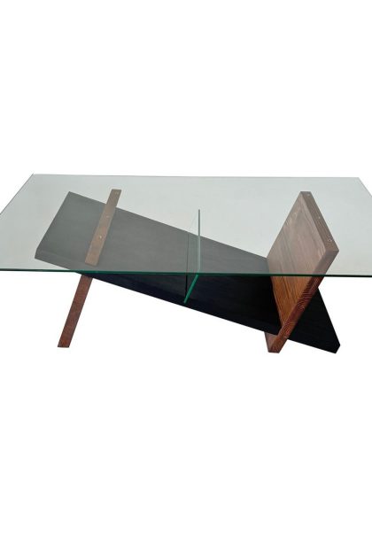 Gweneth glasbord svart brun 105 cm