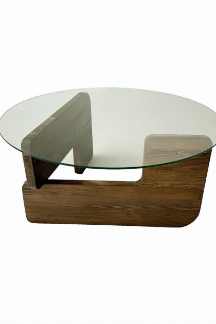 Mijara glasbord runt valnöt 75 cm
