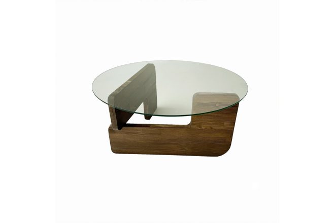 Mijara glasbord runt valnöt 75 cm