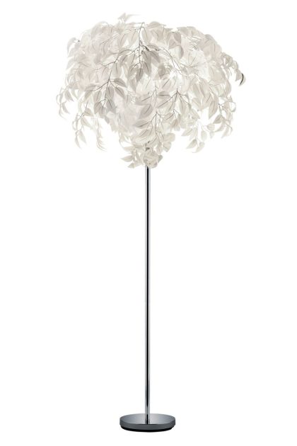 Trio lighting leavy golvlampa 3l e14 vit -