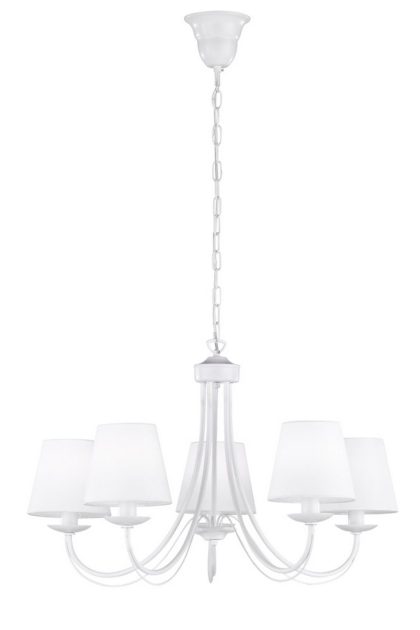 Trio lighting cortez ljuskrona 5l  e14 mattvit - vit