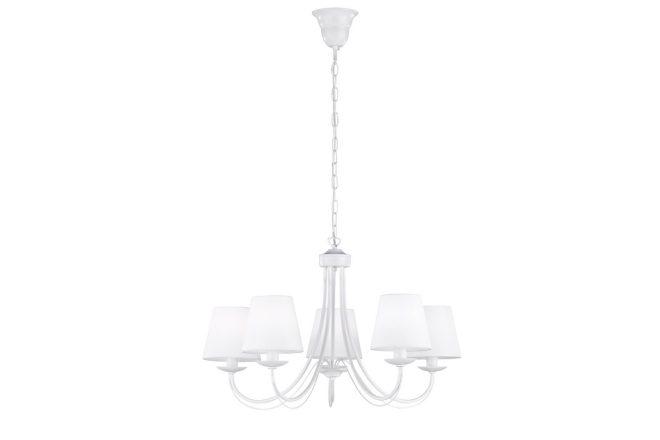 Trio lighting cortez ljuskrona 5l  e14 mattvit - vit