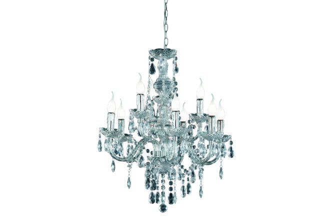 Trio lighting luster ljuskrona 9l e14 transparent -