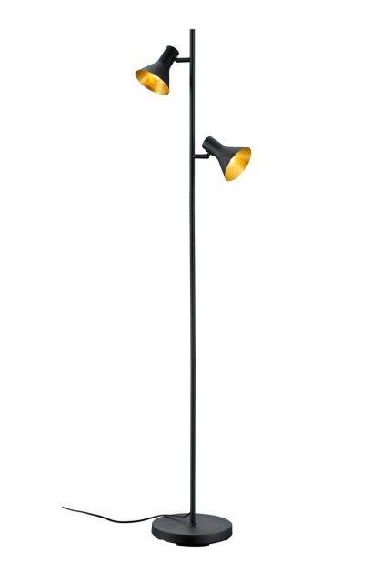 Trio lighting nina golvlampa 2l e14 svart/ guld -