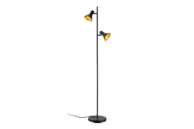 Trio lighting nina golvlampa 2l e14 svart/ guld -