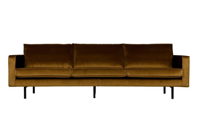 Sammetssoffa dotty 3-sits - gul