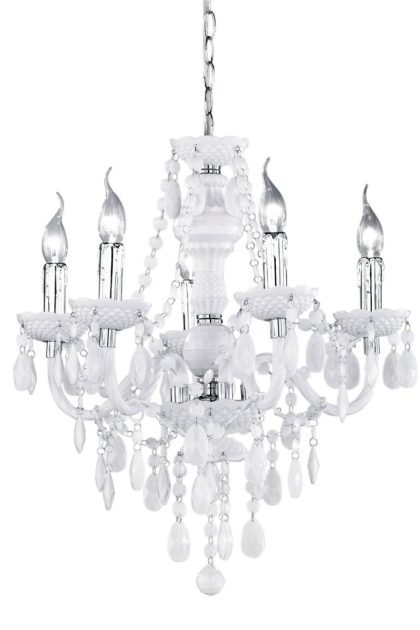 Trio lighting luster ljuskrona 5l  e14 vit - vit