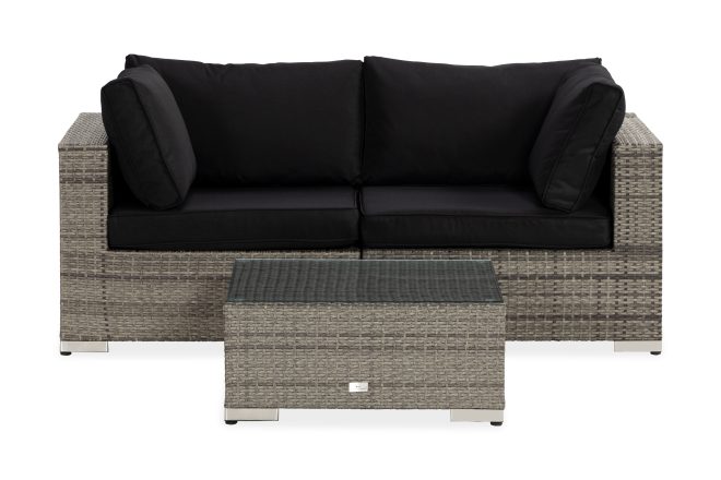 Loungegrupp utomhus bahamas 3-sits divan/bord - grå