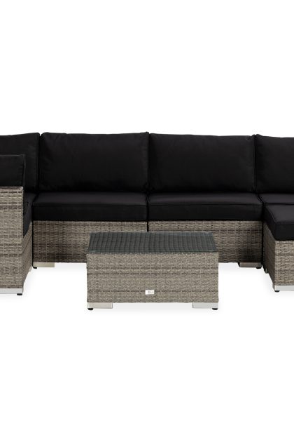 Loungegrupp utomhus bahamas 7-sits divan/bord - grå