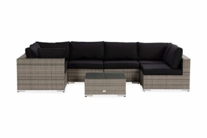 Loungegrupp utomhus bahamas 7-sits divan/bord - grå