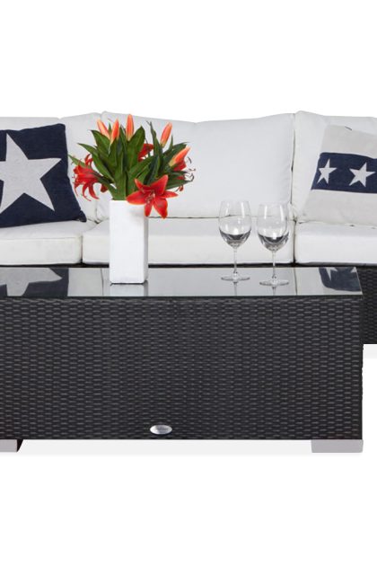 Loungegrupp utomhus bahamas 3-sits bord - svart