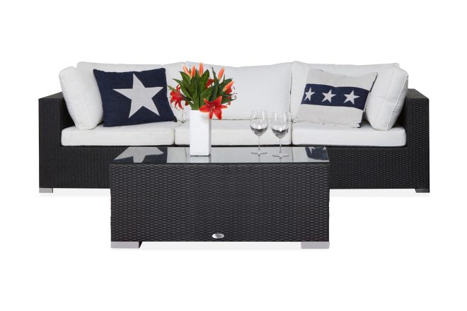 Loungegrupp utomhus bahamas 3-sits bord - svart