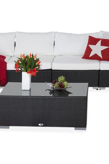 Loungegrupp utomhus bahamas 4-sits bord - svart