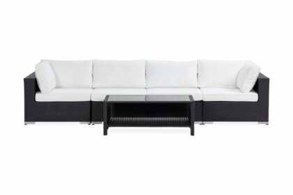 Loungegrupp utomhus bahamas 4-sits bord m hylla - svart