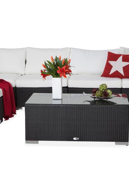 Loungegrupp utomhus bahamas 5-sits bord - divan/bord svart