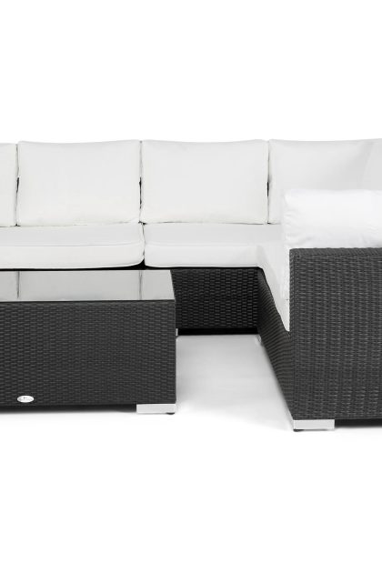 Loungegrupp utomhus bahamas 6-sits bord - svart