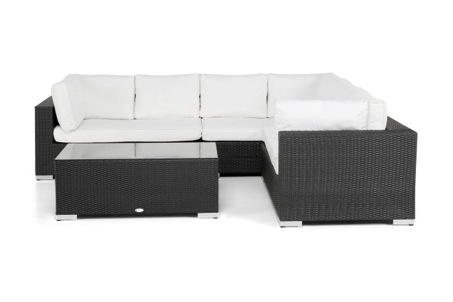 Loungegrupp utomhus bahamas 6-sits bord - svart