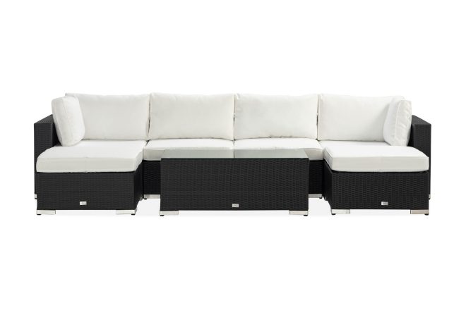 Loungegrupp Utomhus Bahamas 6-sits 1 Bord - 2 Divan/Bord Svart