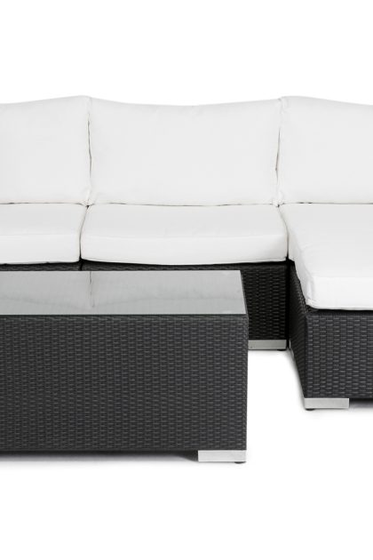 Loungegrupp utomhus bahamas 5-sits bord - divan/bord svart