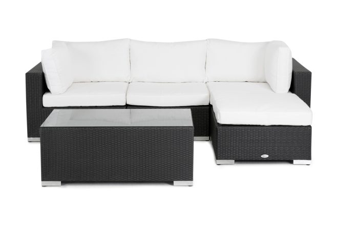 Loungegrupp utomhus bahamas 5-sits bord - divan/bord svart