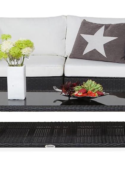 Loungegrupp utomhus bahamas 2-sits bord m hylla - svart