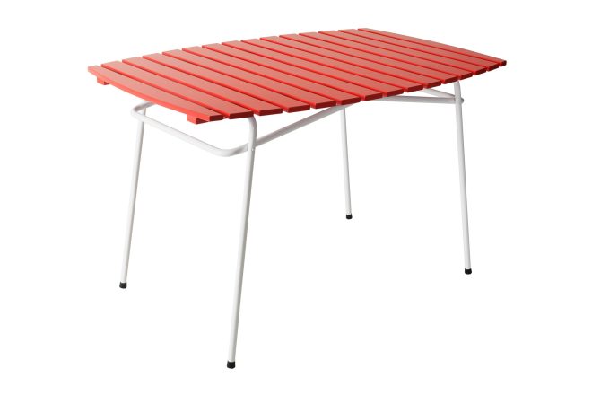 Utebord retro - röd/vit