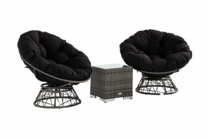 Caféset cozy + 2 cozy fåtöljer - grå|konstrotting