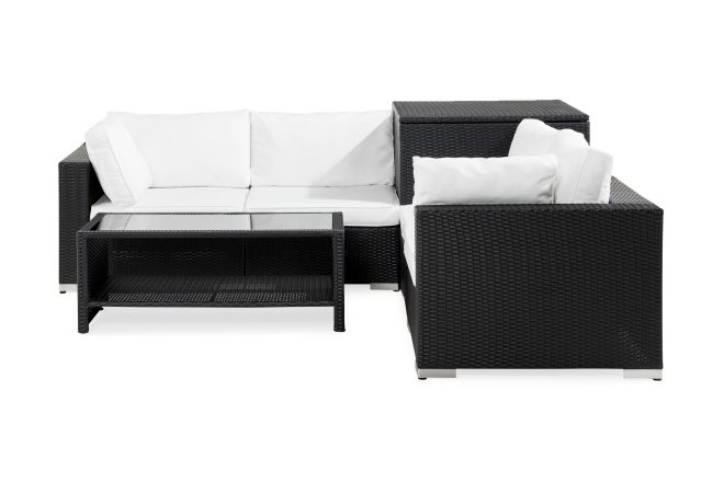 6-sits loungegrupp utomhus bahamas - svart bord hörndynbox