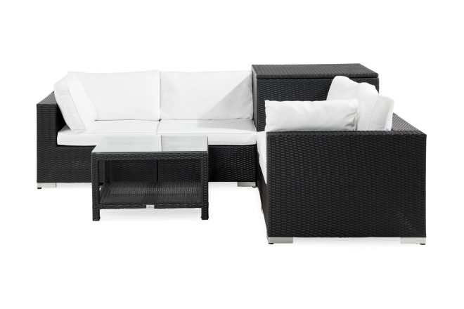 7-sits loungegrupp utomhus bahamas - svart bord hörndynbox
