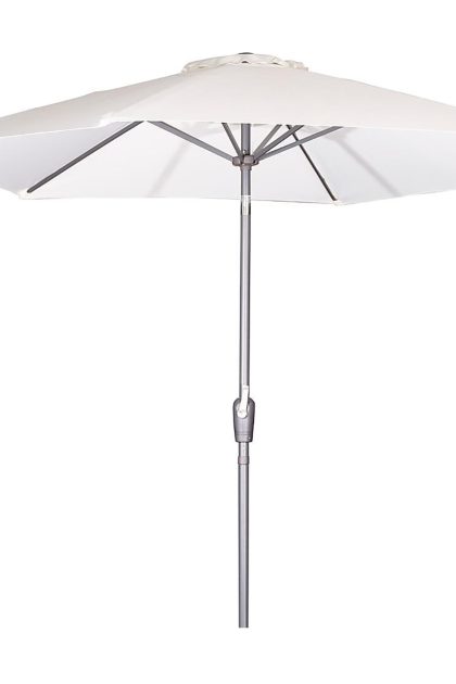 Leeds parasoll 300 cm - vit/svart