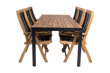 Bois matgrupp 200cm + 6 peter positionsstolar - vit