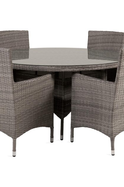 Matgrupp volta rund Ø150cm + 6 malin karmstolar natur/svart - venture home