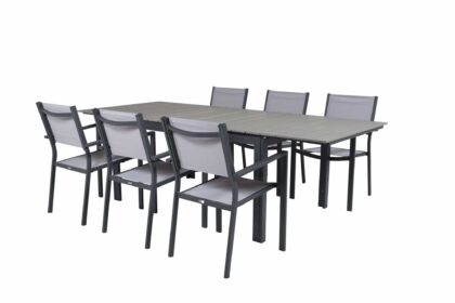 Matgrupp levels förlängningsbar 160cm + 6 copacabana stolar - venture home