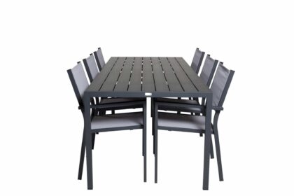 Break matgrupp utomhus + 6 utestolar - svart