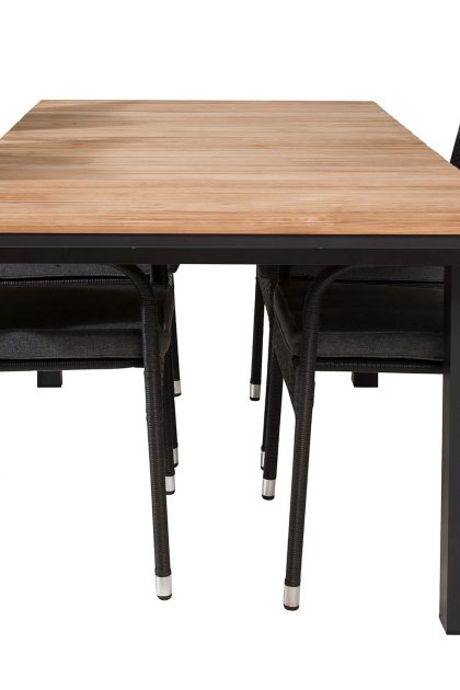Mexico förlängningsbar matgrupp utomhus 160-240cm + 4 anna stolar - natur