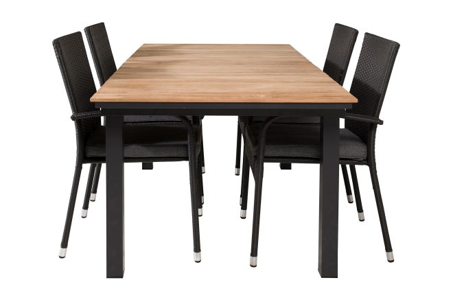 Mexico förlängningsbar matgrupp utomhus 160-240cm + 4 anna stolar - natur