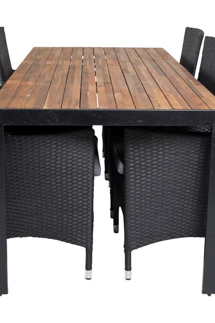 Bois matgrupp utomhus 200cm + 6 malin karmstolar - natur