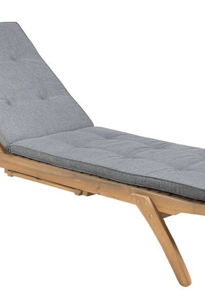 Solstol akaciaträ miskov med dyna - brun/mörkgrå