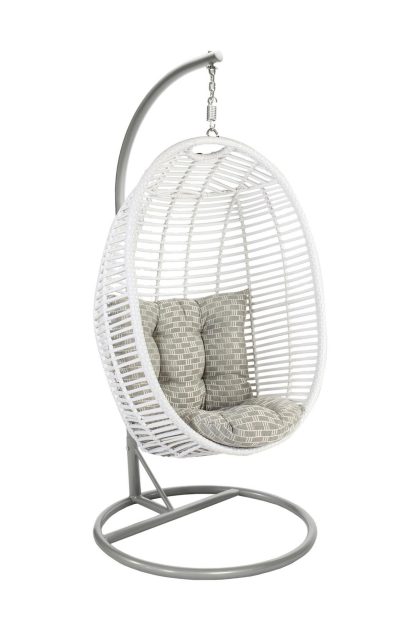 Hängstol utomhus cora med kuddar 96x96xh198 cm - vit
