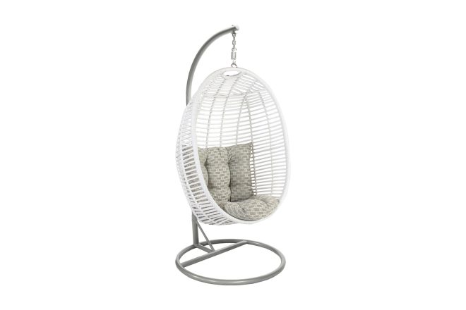 Hängstol utomhus cora med kuddar 96x96xh198 cm - vit