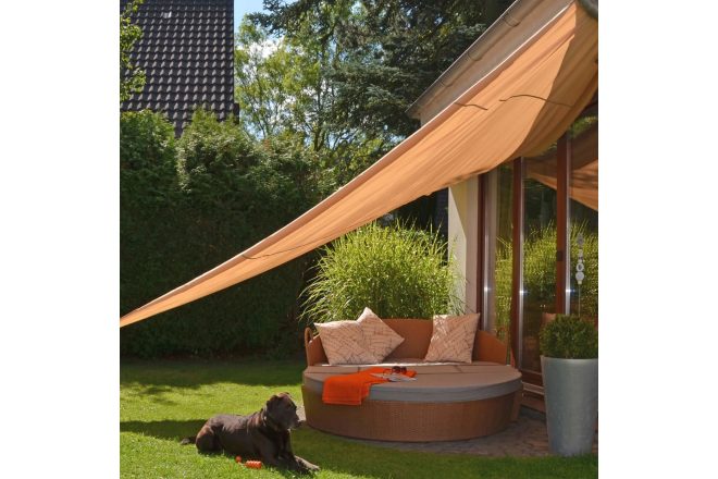 Hi solsegel trekantigt 5x5x5 m beige - beige