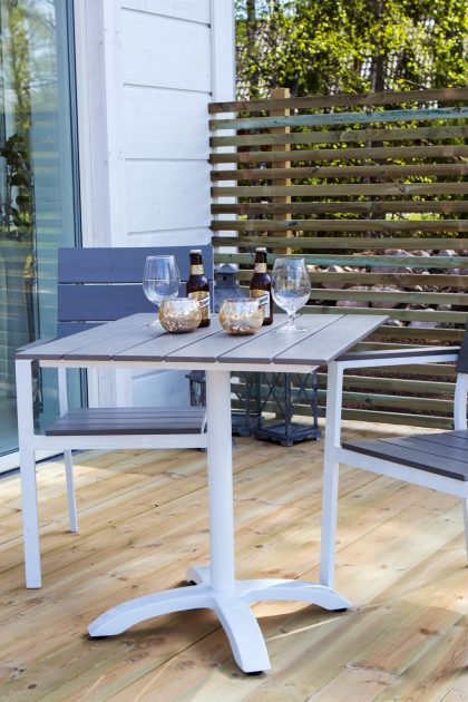 Colorado caféset 70 cm + 2 levels stolar - vit/grå