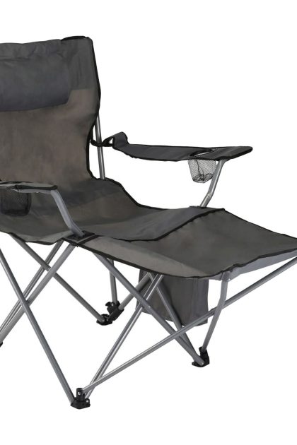 Hi lyxig campingstol med fotstöd antracit - grå