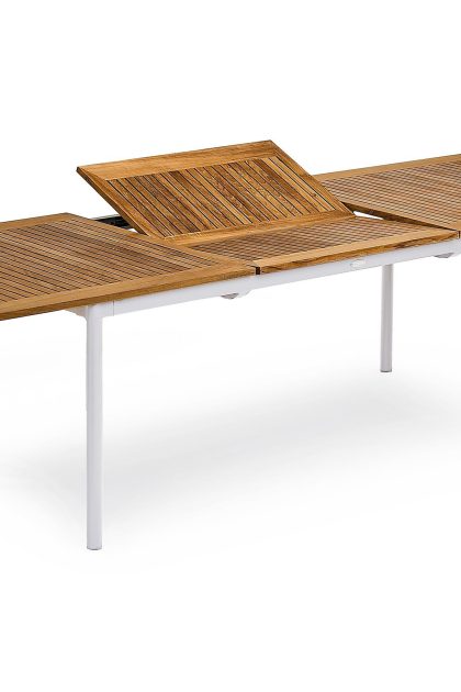 Matbord utomhus nydala förlängningsbart 200-280x96 cm teak/vit - hillerstorp
