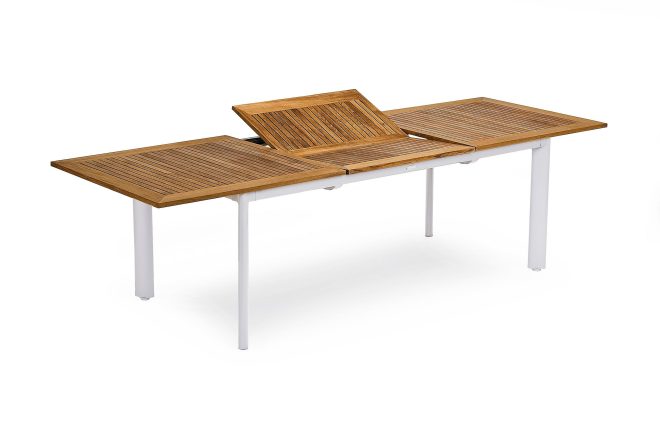Matbord utomhus nydala förlängningsbart 200-280x96 cm teak/vit - hillerstorp