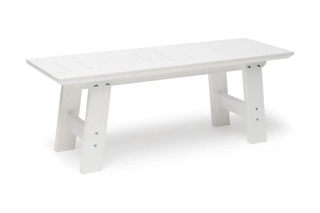 Bänk utomhus bullerö 2-sits vitlaserad - furu